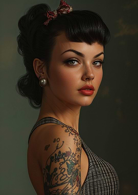 Rockabilly Rebel Girl With Tattoos