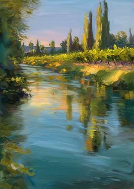 River Landscape Painting