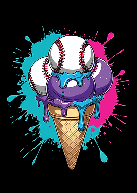 Baseball Ice Cream Cone