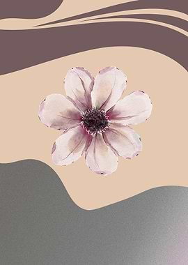 Watercolor Flower on Abstract Background