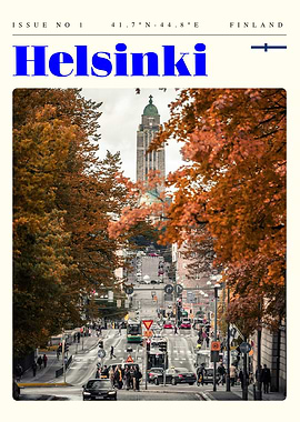 Helsinki Finland Travel Art Poster