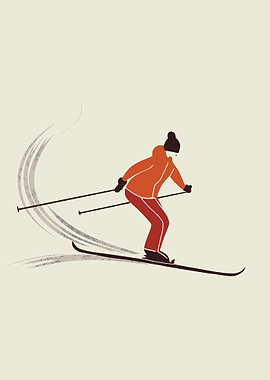Skiing Downhill