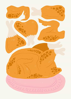 Roasted Chicken Illustration