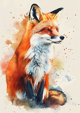 Red Fox Watercolor