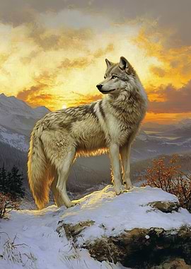 Wolf at Sunset