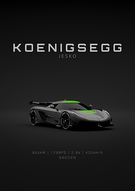 Grey Koenigsegg Jesko - Front Specs