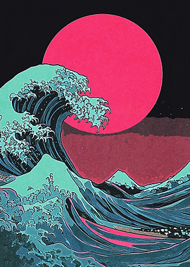 Great Wave, Red Sun