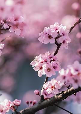 Pink Cherry Blossoms, Spring Trees