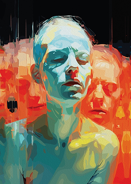 Abstract Portrait in Blue and Orange