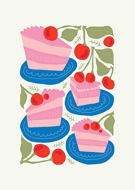 Cherry Cake Illustration