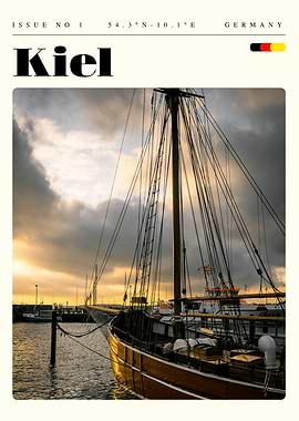 Kiel Germany Travel Art Poster