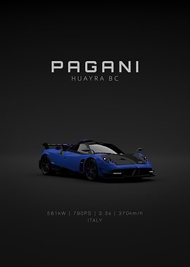 Blue Pagani Huayra BC - Front Specs