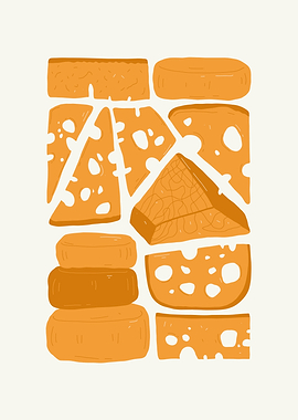 Cheese Variety Illustration