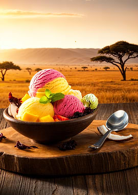 Ice Cream Sundae in African Sunset