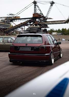 Red Volkswagen Golf 3