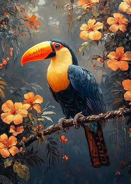Toucan in Tropical Bloom