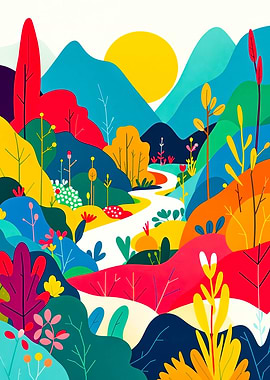 Colorful Mountain Path