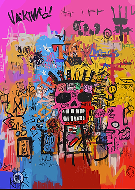 Abstract Skull Urban Street Graffiti Art