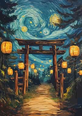 Starry Night Torii Gate