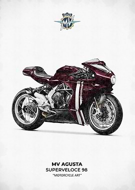 MV Agusta Superveloce 98 Motorcycle Art corner side
