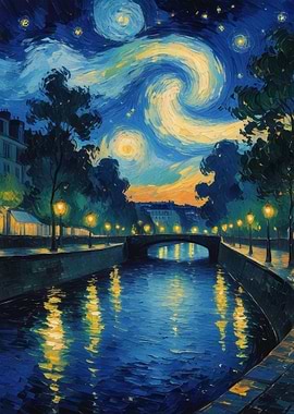 Starry Night Canal