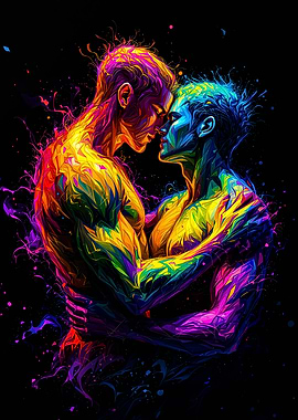 Rainbow Gay Embrace