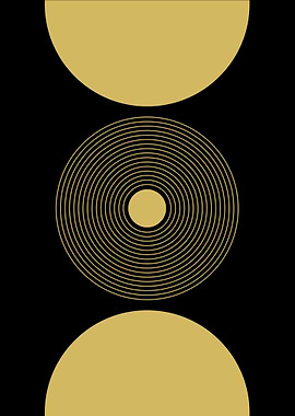 Gold Circle Abstract Art