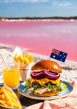 Aussie Burger by the Pink Lake
