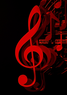 Red Treble Clef