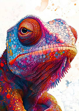 Colorful Chameleon Portrait