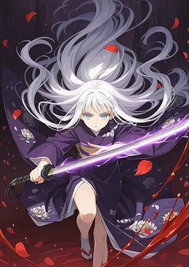 Anime Girl with Neon Sword