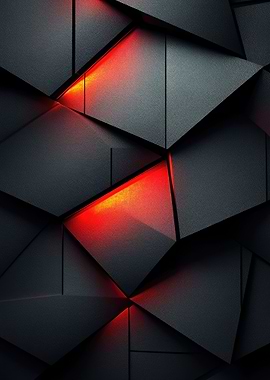 Abstract Red and Black Geometric