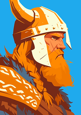 Viking Warrior Character Art Portrait