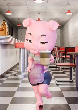 Diner Piggy (Coffee)
