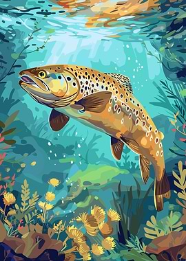 Brown Trout Underwater