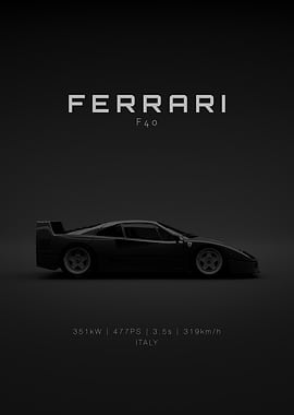 Ferrari F40 1992 - Black Specs