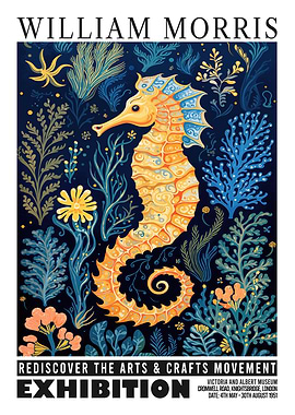 William Morris Seahorse Floral Exhibition