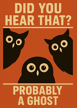 Owl Ghost Humour Poster