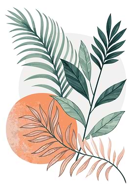 Abstract tropical leaves