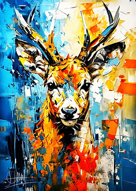 Abstract Deer Painting