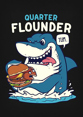 Shark Eating Flounder Burger