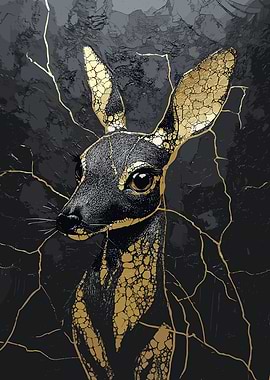 Golden Deer Art Print