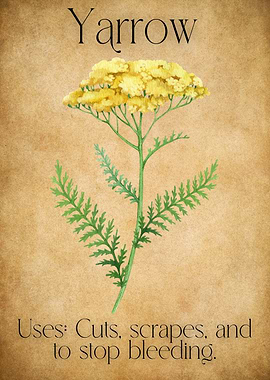 Apothecarys Journal - Yarrow Herb Illustration