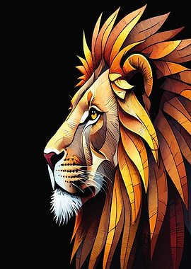 Lion Profile Art