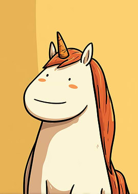 Smiling Cartoon Unicorn