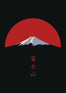 Mount Fuji Minimalist Art