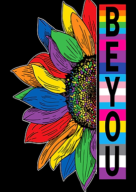 Rainbow Sunflower Be You