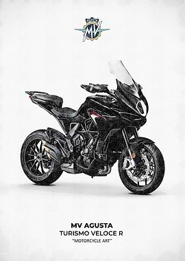 MV Agusta Turismo Veloce R Motorcycle Art corner side