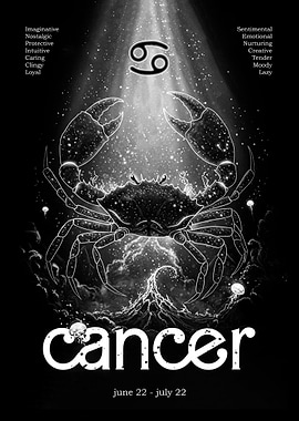 Cancer Zodiac Illustration