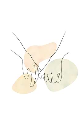 Line Art Couple Hands
